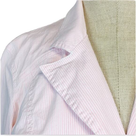 St. John’s Bay. Pink & white stripe blazer sz M - Picture 3 of 6